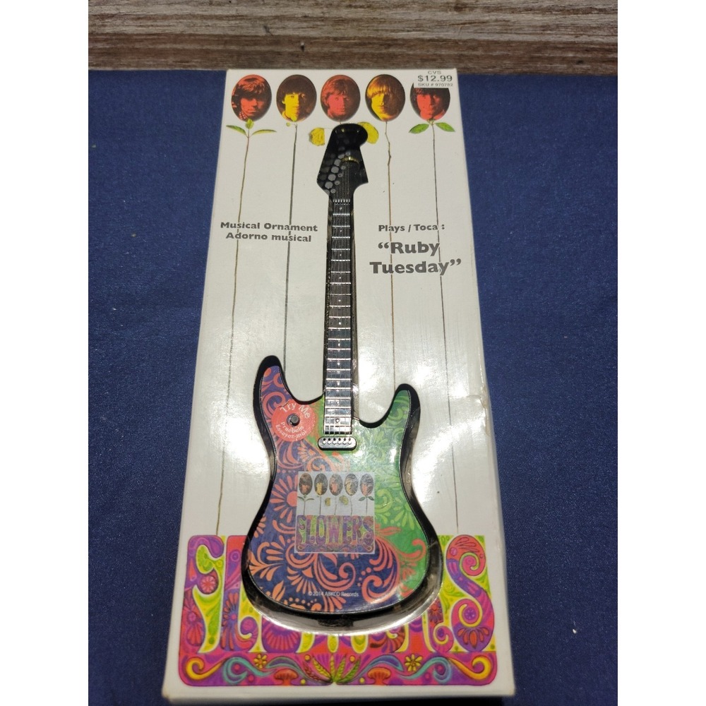 The Rolling Stones Flowers‎ Ruby Tuesday Musical Guitar Christmas Ornament